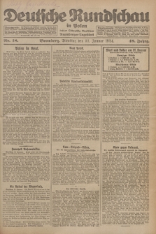 Deutsche Rundschau in Polen : früher Ostdeutsche Rundschau, Bromberger Tageblatt. Jg.48, Nr. 18 (22 Januar 1924) + dod.