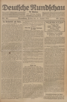 Deutsche Rundschau in Polen : früher Ostdeutsche Rundschau, Bromberger Tageblatt. Jg.48, Nr. 21 (25 Januar 1924) + dod.
