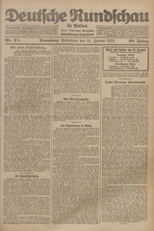 Deutsche Rundschau in Polen : früher Ostdeutsche Rundschau, Bromberger Tageblatt. Jg.48, Nr. 22 (26 Januar 1924) + dod.