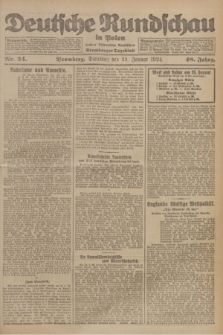 Deutsche Rundschau in Polen : früher Ostdeutsche Rundschau, Bromberger Tageblatt. Jg.48, Nr. 24 (29 Januar 1924) + dod.