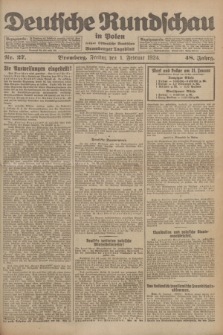 Deutsche Rundschau in Polen : früher Ostdeutsche Rundschau, Bromberger Tageblatt. Jg.48, Nr. 27 (1 Februar 1924) + dod.
