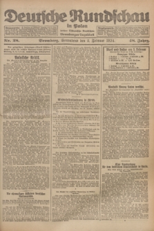 Deutsche Rundschau in Polen : früher Ostdeutsche Rundschau, Bromberger Tageblatt. Jg.48, Nr. 28 (2 Februar 1924) + dod.
