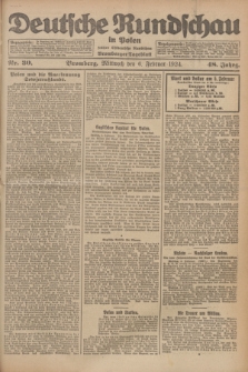 Deutsche Rundschau in Polen : früher Ostdeutsche Rundschau, Bromberger Tageblatt. Jg.48, Nr. 30 (6 Februar 1924) + dod.
