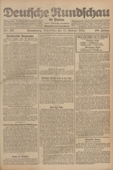 Deutsche Rundschau in Polen : früher Ostdeutsche Rundschau, Bromberger Tageblatt. Jg.48, Nr. 37 (14 Februar 1924) + dod.