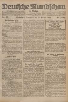 Deutsche Rundschau in Polen : früher Ostdeutsche Rundschau, Bromberger Tageblatt. Jg.48, Nr. 49 (28 Februar 1924) + dod.