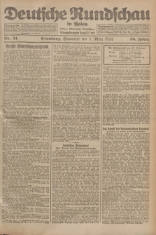 Deutsche Rundschau in Polen : früher Ostdeutsche Rundschau, Bromberger Tageblatt. Jg.48, Nr. 51 (1 März 1924) + dod.