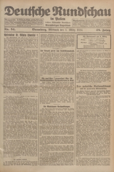 Deutsche Rundschau in Polen : früher Ostdeutsche Rundschau, Bromberger Tageblatt. Jg.48, Nr. 54 (5 März 1924) + dod.