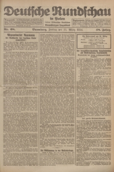 Deutsche Rundschau in Polen : früher Ostdeutsche Rundschau, Bromberger Tageblatt. Jg.48, Nr. 68 (21 März 1924) + dod.
