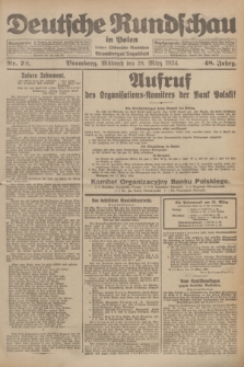 Deutsche Rundschau in Polen : früher Ostdeutsche Rundschau, Bromberger Tageblatt. Jg.48, Nr. 72 (26 März 1924) + dod.