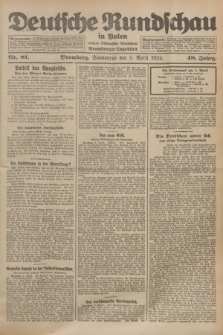 Deutsche Rundschau in Polen : früher Ostdeutsche Rundschau, Bromberger Tageblatt. Jg.48, Nr. 81 (5 April 1924) + dod.