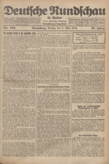 Deutsche Rundschau in Polen : früher Ostdeutsche Rundschau, Bromberger Tageblatt. Jg.48, Nr. 102 (2 Mai 1924) + dod.