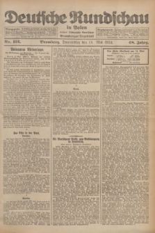 Deutsche Rundschau in Polen : früher Ostdeutsche Rundschau, Bromberger Tageblatt. Jg.48, Nr. 112 (15 Mai 1924) + dod.