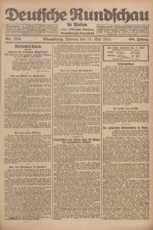 Deutsche Rundschau in Polen : früher Ostdeutsche Rundschau, Bromberger Tageblatt. Jg.48, Nr. 115 (18 Mai 1924) + dod.