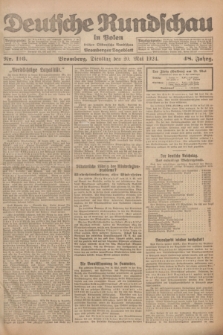 Deutsche Rundschau in Polen : früher Ostdeutsche Rundschau, Bromberger Tageblatt. Jg.48, Nr. 116 (20 Mai 1924) + dod.