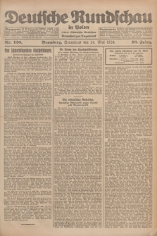 Deutsche Rundschau in Polen : früher Ostdeutsche Rundschau, Bromberger Tageblatt. Jg.48, Nr. 120 (24 Mai 1924) + dod.