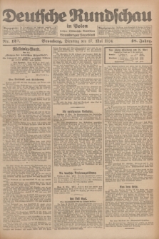 Deutsche Rundschau in Polen : früher Ostdeutsche Rundschau, Bromberger Tageblatt. Jg.48, Nr. 122 (27 Mai 1924) + dod.