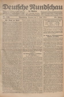 Deutsche Rundschau in Polen : früher Ostdeutsche Rundschau, Bromberger Tageblatt. Jg.48, Nr. 126 (1 Juni 1924) + dod.