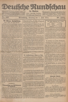 Deutsche Rundschau in Polen : früher Ostdeutsche Rundschau, Bromberger Tageblatt. Jg.48, Nr. 127 (3 Juni 1924) + dod.