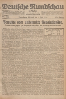 Deutsche Rundschau in Polen : früher Ostdeutsche Rundschau, Bromberger Tageblatt. Jg.48, Nr. 128 (4 Juni 1924) + dod.