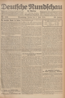 Deutsche Rundschau in Polen : früher Ostdeutsche Rundschau, Bromberger Tageblatt. Jg.48, Nr. 130 (6 Juni 1924) + dod.