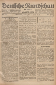 Deutsche Rundschau in Polen : früher Ostdeutsche Rundschau, Bromberger Tageblatt. Jg.48, Nr. 135 (13 Juni 1924) + dod.