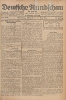 Deutsche Rundschau in Polen : früher Ostdeutsche Rundschau, Bromberger Tageblatt. Jg.48, Nr. 139 (18 Juni 1924) + dod.