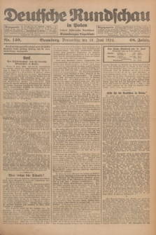 Deutsche Rundschau in Polen : früher Ostdeutsche Rundschau, Bromberger Tageblatt. Jg.48, Nr. 140 (19 Juni 1924) + dod.