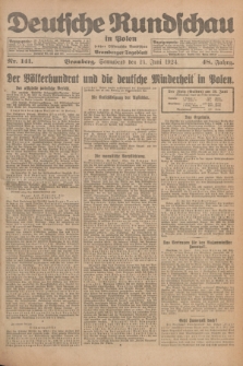 Deutsche Rundschau in Polen : früher Ostdeutsche Rundschau, Bromberger Tageblatt. Jg.48, Nr. 141 (21 Juni 1924) + dod.