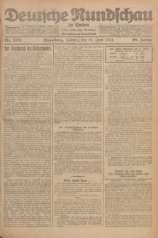 Deutsche Rundschau in Polen : früher Ostdeutsche Rundschau, Bromberger Tageblatt. Jg.48, Nr. 142 (22 Juni 1924) + dod.
