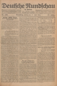 Deutsche Rundschau in Polen : früher Ostdeutsche Rundschau, Bromberger Tageblatt. Jg.48, Nr. 146 (27 Juni 1924) + dod.