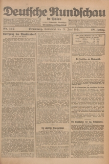 Deutsche Rundschau in Polen : früher Ostdeutsche Rundschau, Bromberger Tageblatt. Jg.48, Nr. 147 (28 Juni 1924) + dod.
