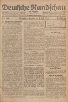 Deutsche Rundschau in Polen : früher Ostdeutsche Rundschau, Bromberger Tageblatt. Jg.48, Nr. 149 (1 Juli 1924) + dod.