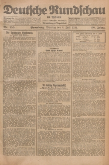 Deutsche Rundschau in Polen : früher Ostdeutsche Rundschau, Bromberger Tageblatt. Jg.48, Nr. 155 (8 Juli 1924) + dod.