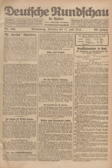 Deutsche Rundschau in Polen : früher Ostdeutsche Rundschau, Bromberger Tageblatt. Jg.48, Nr. 161 (15 Juli 1924) + dod.