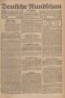 Deutsche Rundschau in Polen : früher Ostdeutsche Rundschau, Bromberger Tageblatt. Jg.48, Nr. 163 (17 Juli 1924) + dod.