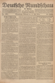 Deutsche Rundschau in Polen : früher Ostdeutsche Rundschau, Bromberger Tageblatt. Jg.48, Nr. 168 (23 Juli 1924) + dod.