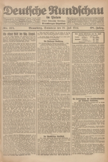 Deutsche Rundschau in Polen : früher Ostdeutsche Rundschau, Bromberger Tageblatt. Jg.48, Nr. 171 (26 Juli 1924) + dod.