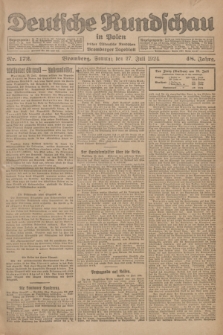 Deutsche Rundschau in Polen : früher Ostdeutsche Rundschau, Bromberger Tageblatt. Jg.48, Nr. 172 (27 Juli 1924) + dod.