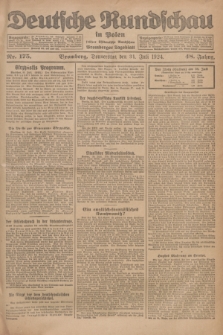 Deutsche Rundschau in Polen : früher Ostdeutsche Rundschau, Bromberger Tageblatt. Jg.48, Nr. 175 (31 Juli 1924) + dod.