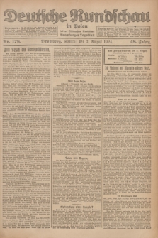 Deutsche Rundschau in Polen : früher Ostdeutsche Rundschau, Bromberger Tageblatt. Jg.48, Nr. 178 (3 August 1924) + dod.