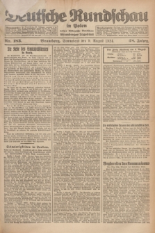 Deutsche Rundschau in Polen : früher Ostdeutsche Rundschau, Bromberger Tageblatt. Jg.48, Nr. 183 (9 August 1924) + dod.