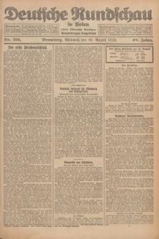 Deutsche Rundschau in Polen : früher Ostdeutsche Rundschau, Bromberger Tageblatt. Jg.48, Nr. 191 (20 August 1924) + dod.