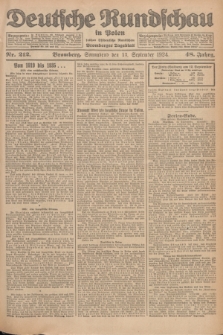 Deutsche Rundschau in Polen : früher Ostdeutsche Rundschau, Bromberger Tageblatt. Jg.48, Nr. 212 (13 September 1924) + dod.