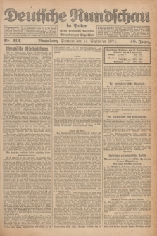 Deutsche Rundschau in Polen : früher Ostdeutsche Rundschau, Bromberger Tageblatt. Jg.48, Nr. 213 (14 September 1924) + dod.
