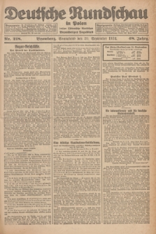 Deutsche Rundschau in Polen : früher Ostdeutsche Rundschau, Bromberger Tageblatt. Jg.48, Nr. 218 (20 September 1924) + dod.