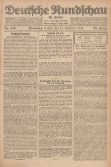 Deutsche Rundschau in Polen : früher Ostdeutsche Rundschau, Bromberger Tageblatt. Jg.48, Nr. 219 (21 September 1924) + dod.