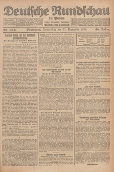 Deutsche Rundschau in Polen : früher Ostdeutsche Rundschau, Bromberger Tageblatt. Jg.48, Nr. 222 (25 September 1924) + dod.