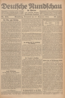 Deutsche Rundschau in Polen : früher Ostdeutsche Rundschau, Bromberger Tageblatt. Jg.48, Nr. 224 (27 September 1924) + dod.