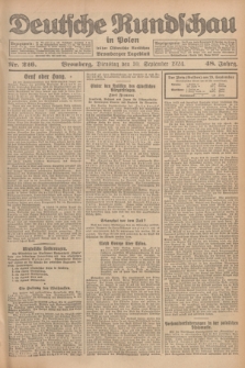 Deutsche Rundschau in Polen : früher Ostdeutsche Rundschau, Bromberger Tageblatt. Jg.48, Nr. 226 (30 September 1924) + dod.