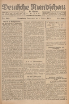Deutsche Rundschau in Polen : früher Ostdeutsche Rundschau, Bromberger Tageblatt. Jg.48, Nr. 228 (2 Oktober 1924) + dod.
